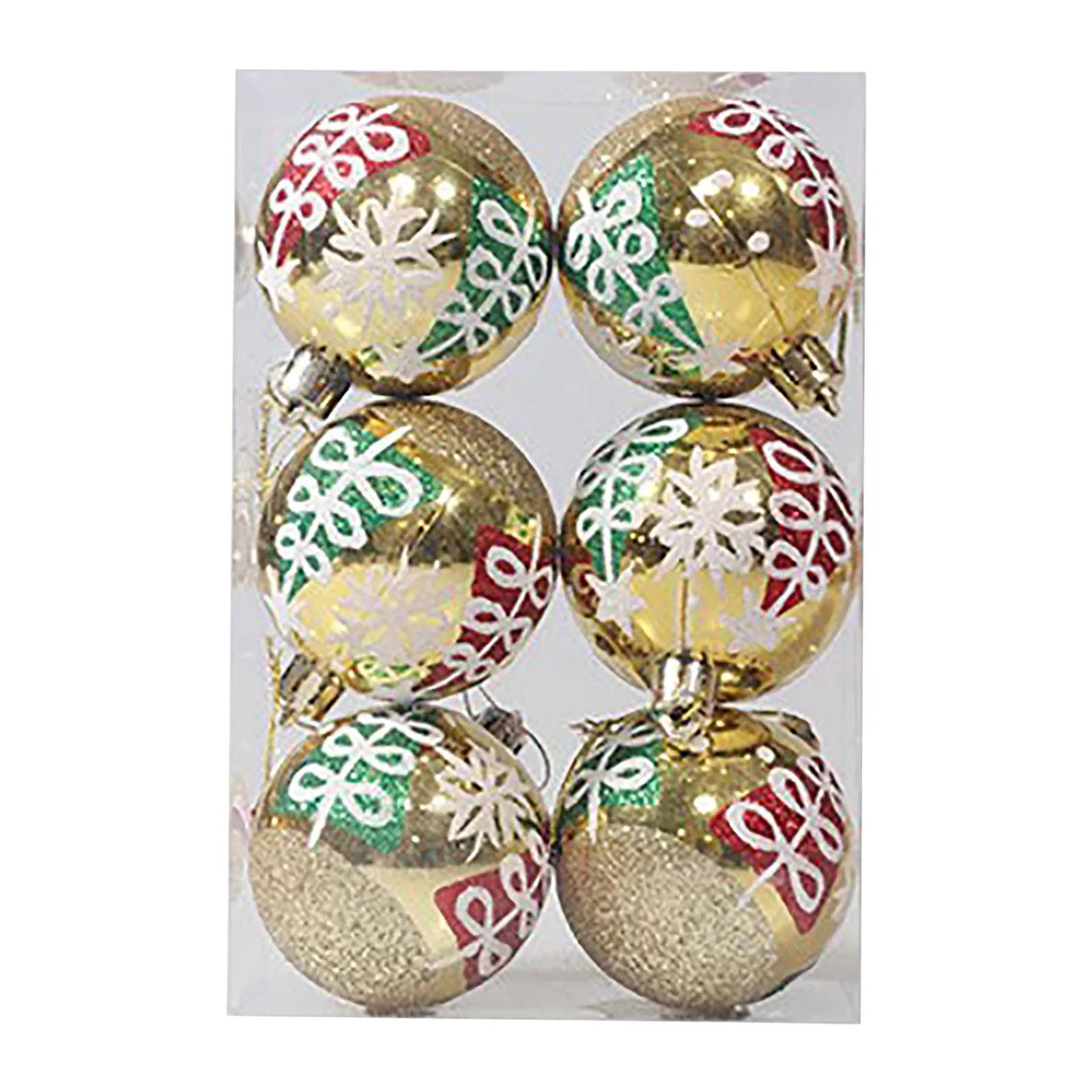 6pcs/box Colorful Christmas Ball Ornaments Xmas Tree Decoration