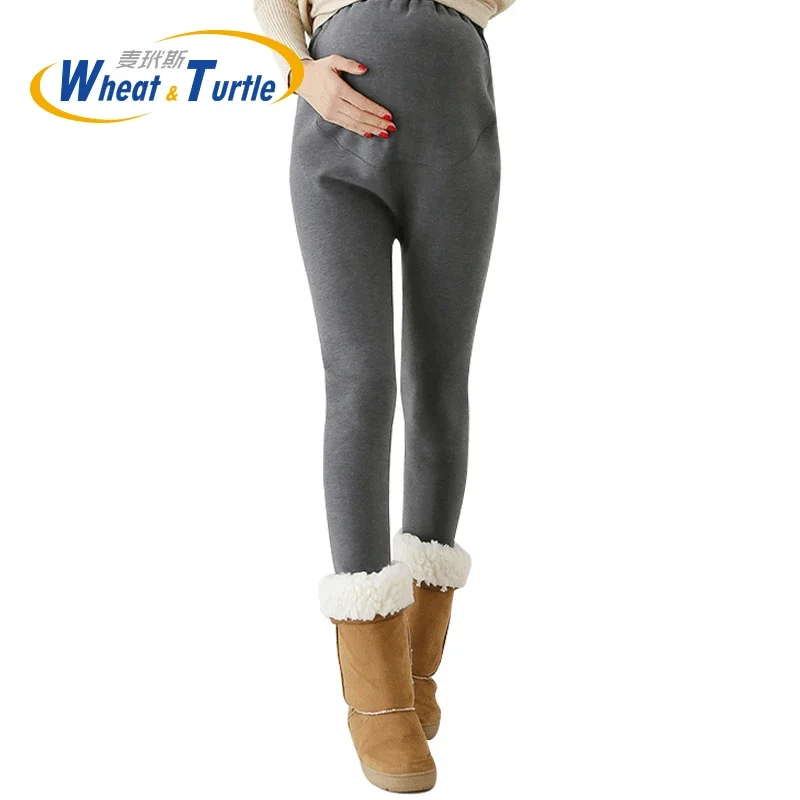 

2022 Hot SaleThicken Velvet Maternity Winter Leggings Good Quality Thicken Flannel Skinny Warm For Pregnant Women