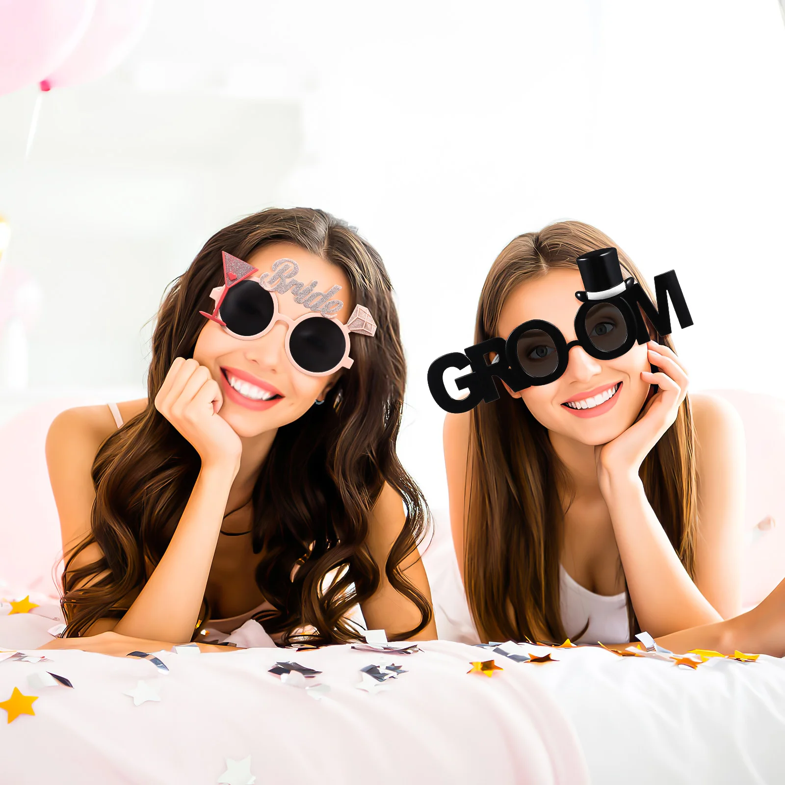 Bride Groom Funny Eye Glasses Bachelorette Party Eye Glasses Photo Props Wedding party Decoration Bridal Shower favors handheld photo props