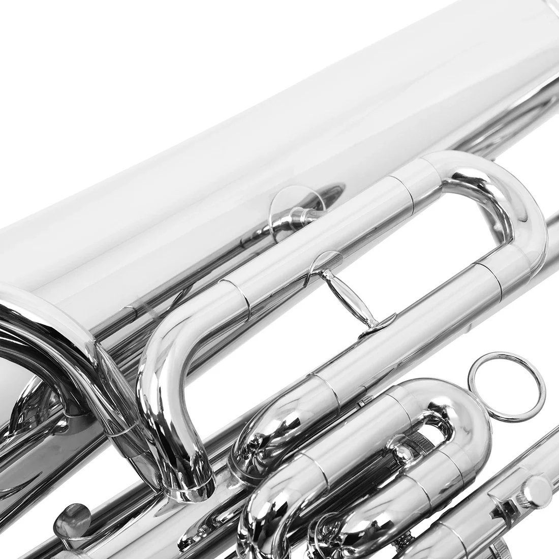 SLADE Bb Flat Euphonium 3-Key Vertical Key Professional Brass Instrument Silver Plated Baritone Horn for Musicians