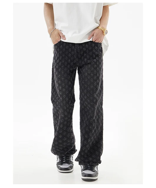 パンツ Jaded London black white baggy denim w30 Men Jacquard
