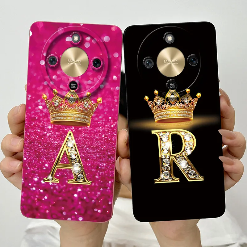 Fashion Initial Letter Couple Phone Case | Soft Silicone TPU Lens Protective Casing