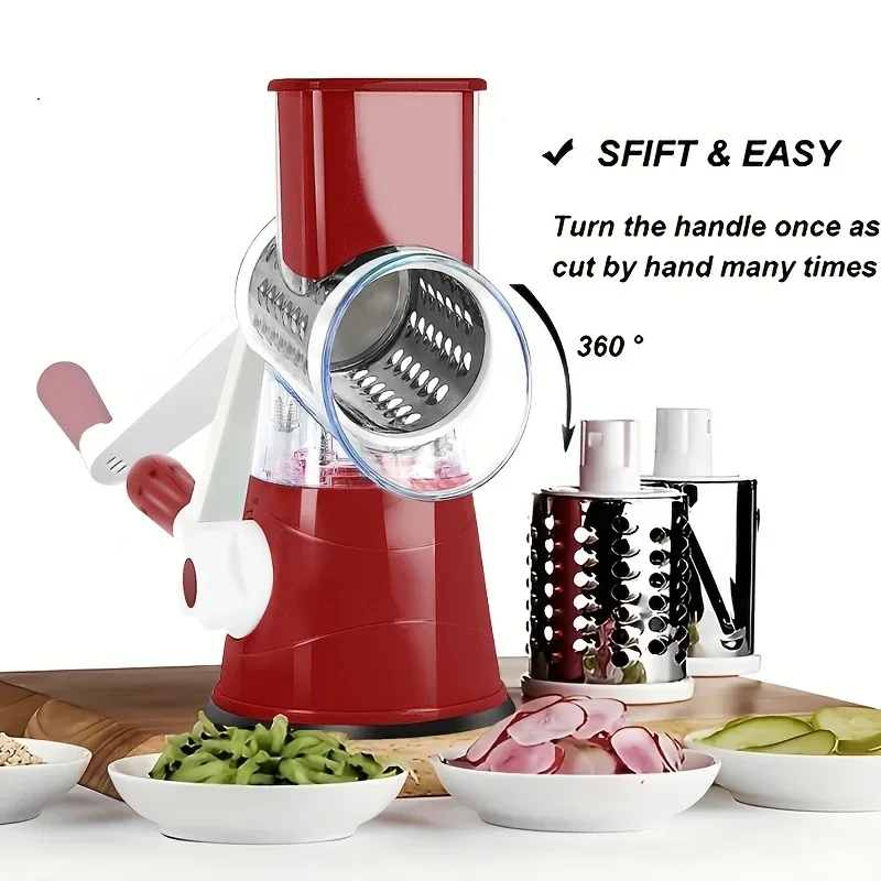 Description Picture 5 of itemHousehold kitchen shredder, grater, vegetable cutter, hand-crank vegetable cutter, multi-function hand-crank drum potato machine