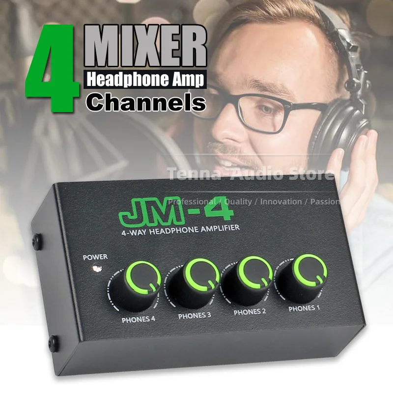 

Mini 4 Channels Headphone Audio Stereo Amp Monitor Earphone Amplifier Phone Mixer Musical Mixing Sound Recording Music Combiner