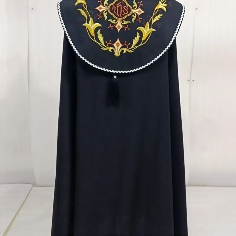 Mantello da Sacerdote Viola, Cappa da Pastore, Costume da Chiesa Cattolica, Gapi Vietnam, Costume da Spettacolo Ricamato con Cura - immagine 5