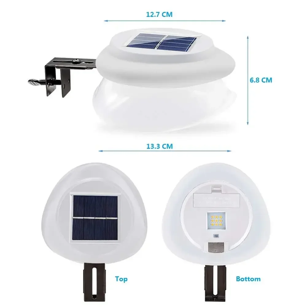 High Brightness Solar Fence Lights Upgraded with 9 LED Outdoor Waterproof Intelligent Solar Garden Gutter Lights