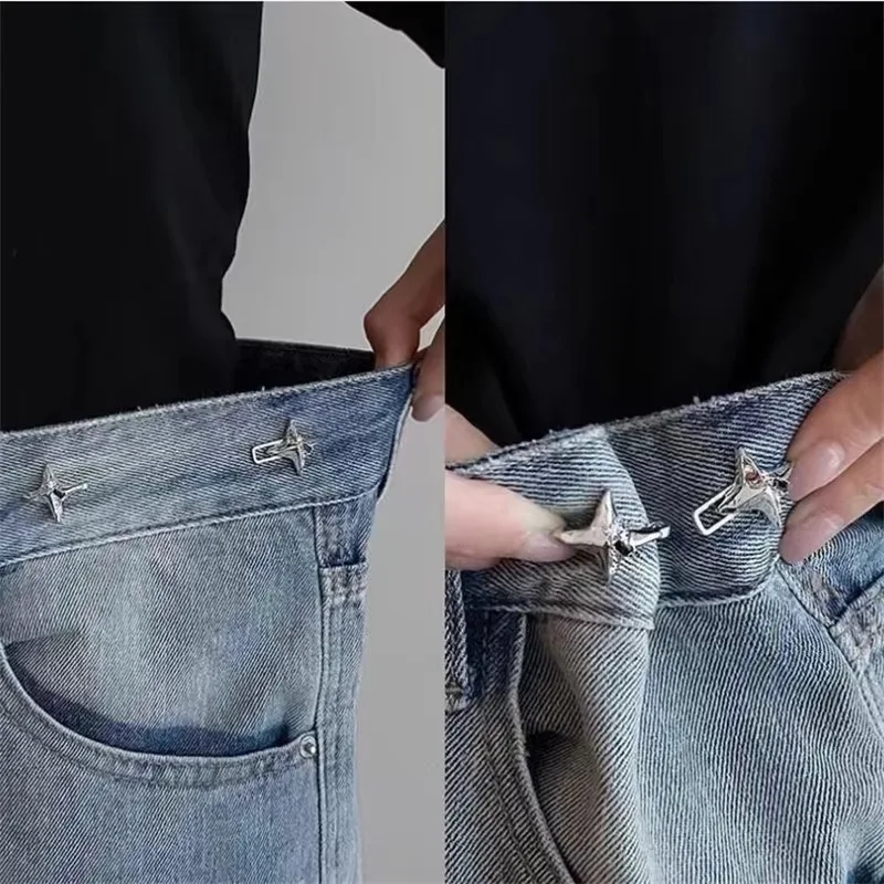 Jeans waist tightening tool Temperament Four Pointed Star Waist Tightening Fashionable Adjustable Waist Buckle Fixed Buckle