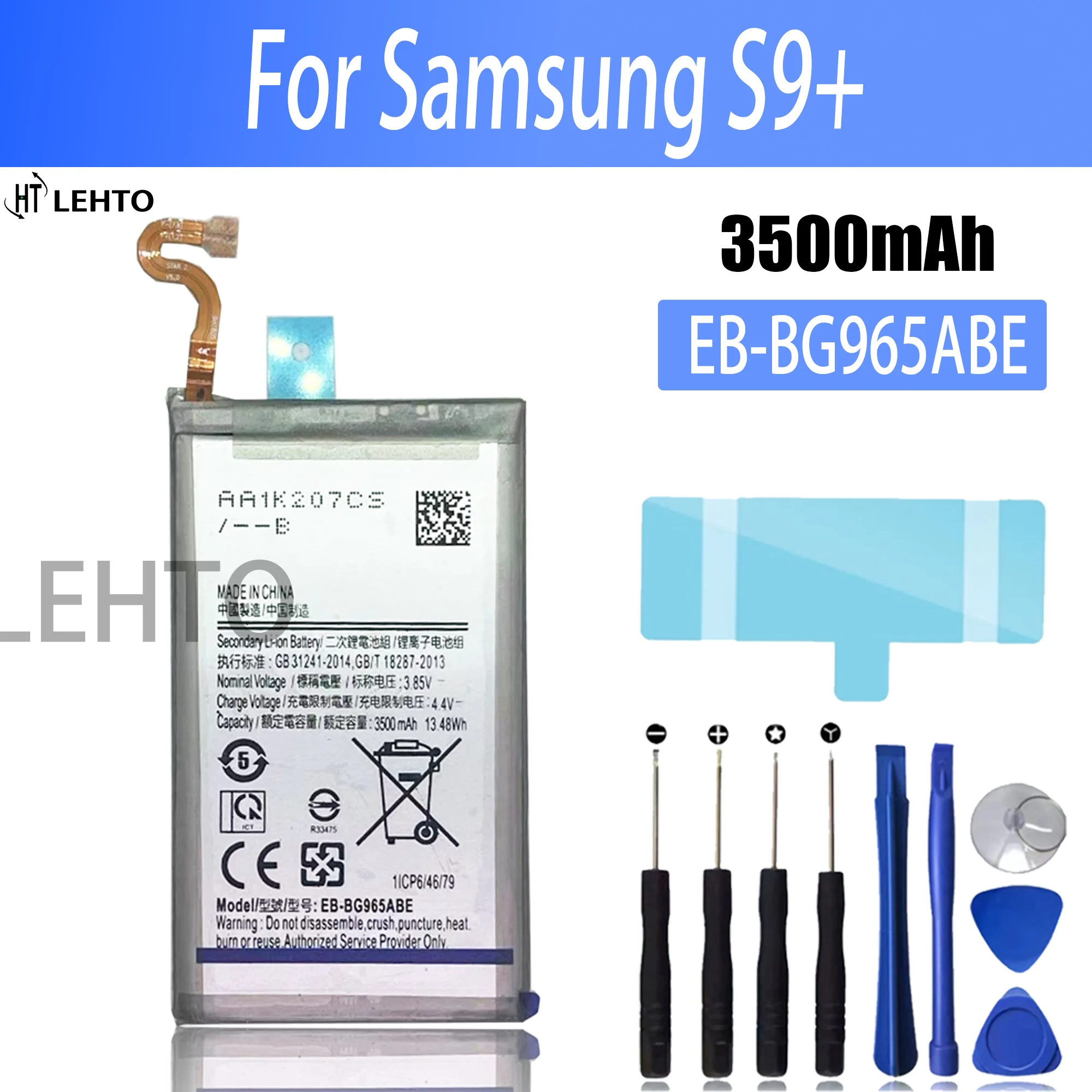 

100% EB-BG965ABE Battery For Samsung Galaxy S9 Plus SM-G965F G965U G965W G9650 S9+ High Quality Lithium Battery