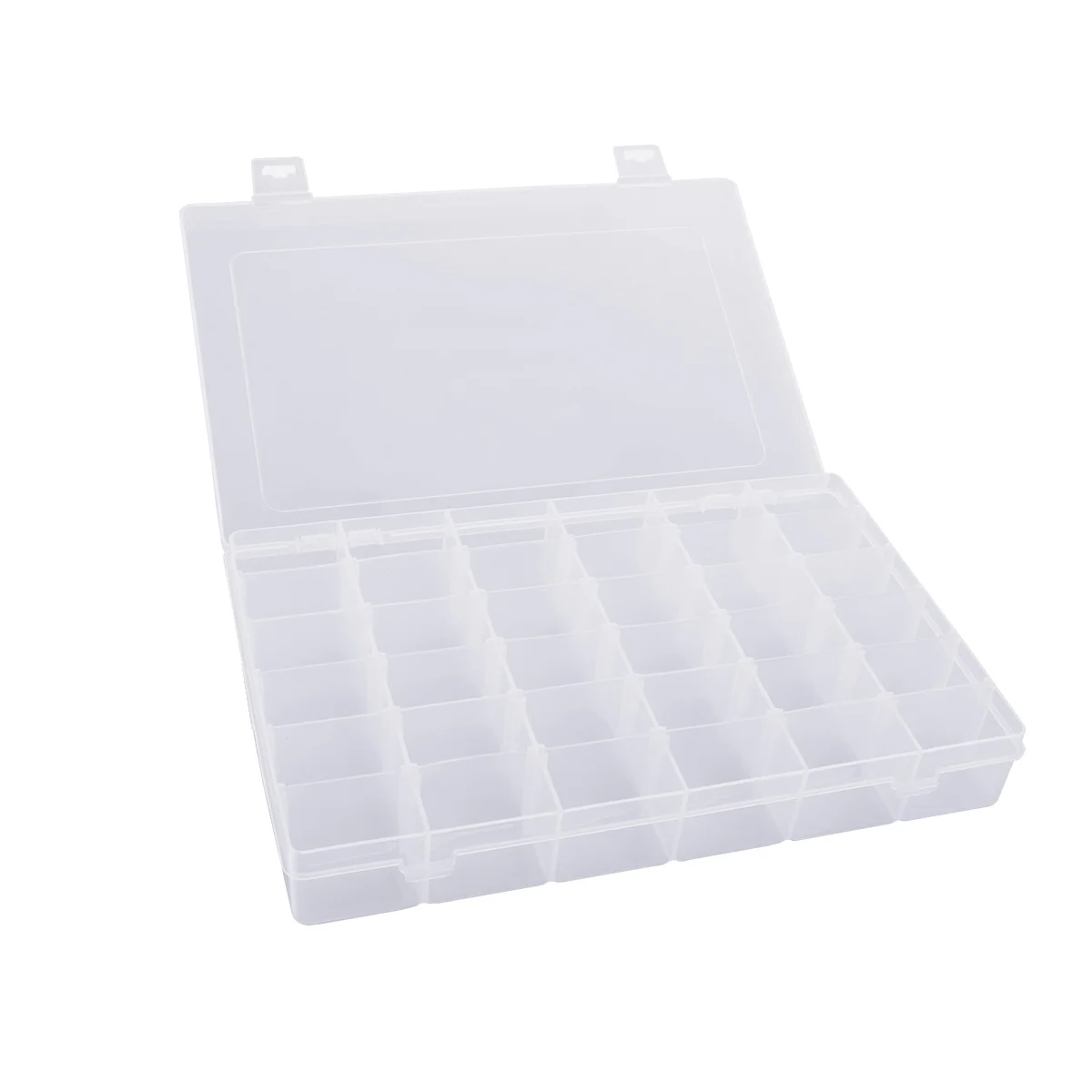 

Portable 36-Grid Clear Hard Plastic Adjustable Jewelry Organizer Storage Container Case with Removable Dividers