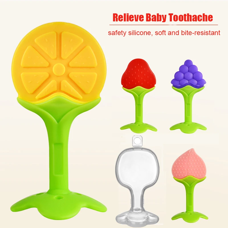 Teething Baby Toy Silicone Teether for Teeth Babies Accessories Newborn Fruit Sucking Chew Toys For Newborn Baby BPA-Fre Gift - 3
