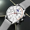2023 Luxury Brand Fashion Mens Watches Men Business Stainless Steel Mesh Belt Quartz Wrist Watch Man Sports Casual Leather Watch 5