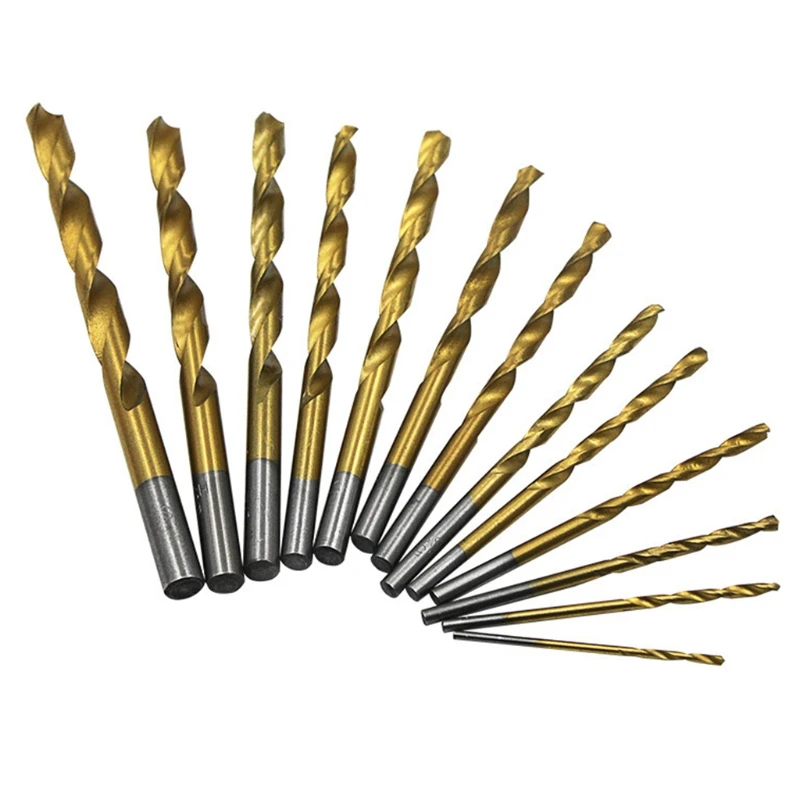 

13pcs/set High Speed Steel HSS Straight Shank Twist Drill Bits Electric Rotary