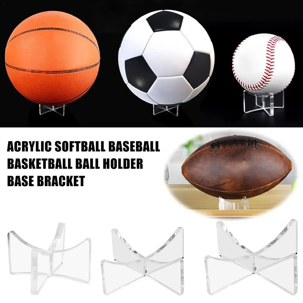 Transparent Acrylic Multi-function Display Stand Softball Baseball Basketball Ball Holder Support Base Bracket