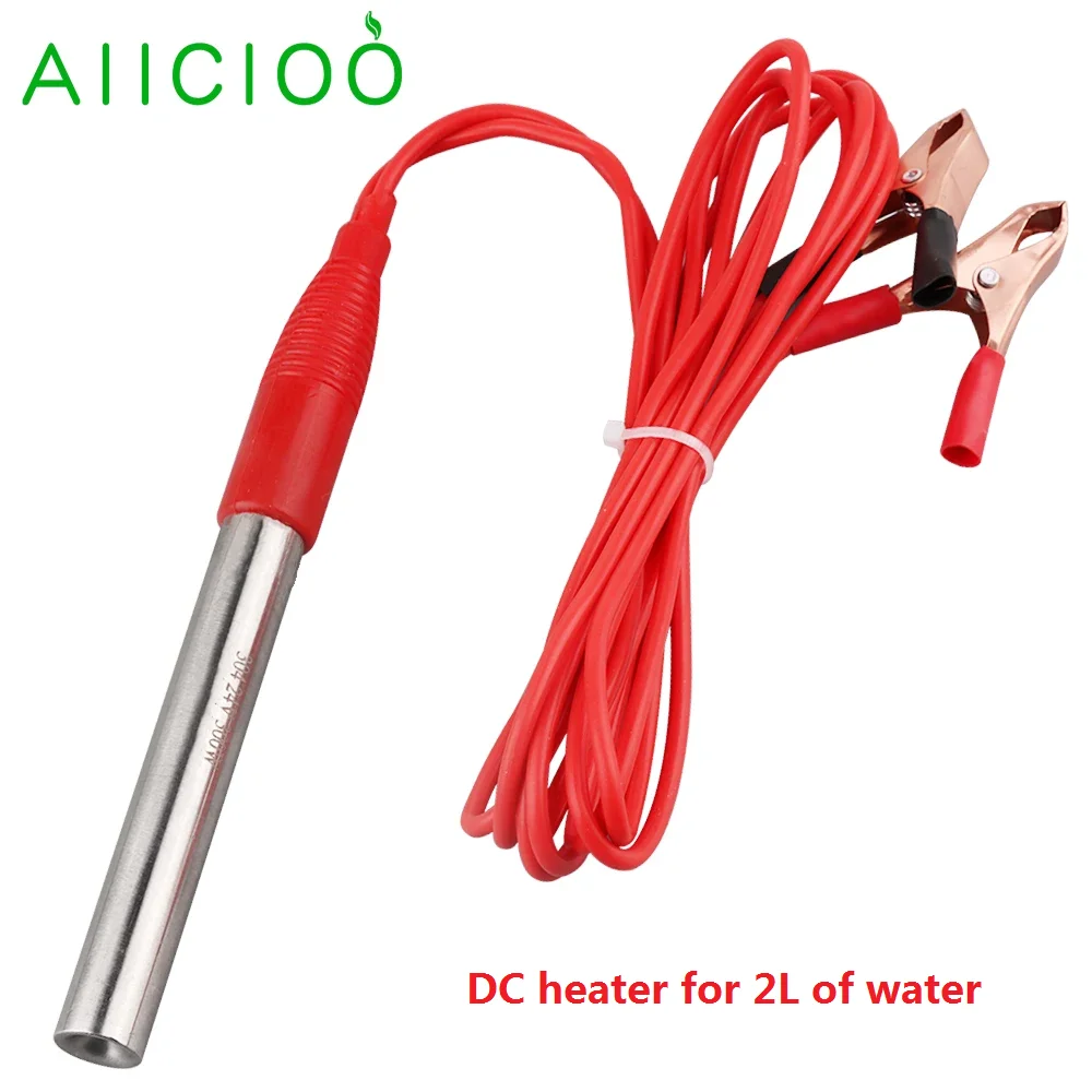 휴대용 여행 캠핑 물 보일러용 침수 히터, 악어 클립 포함, 물 가열 요소, 12V, 150w, 200w, 300w