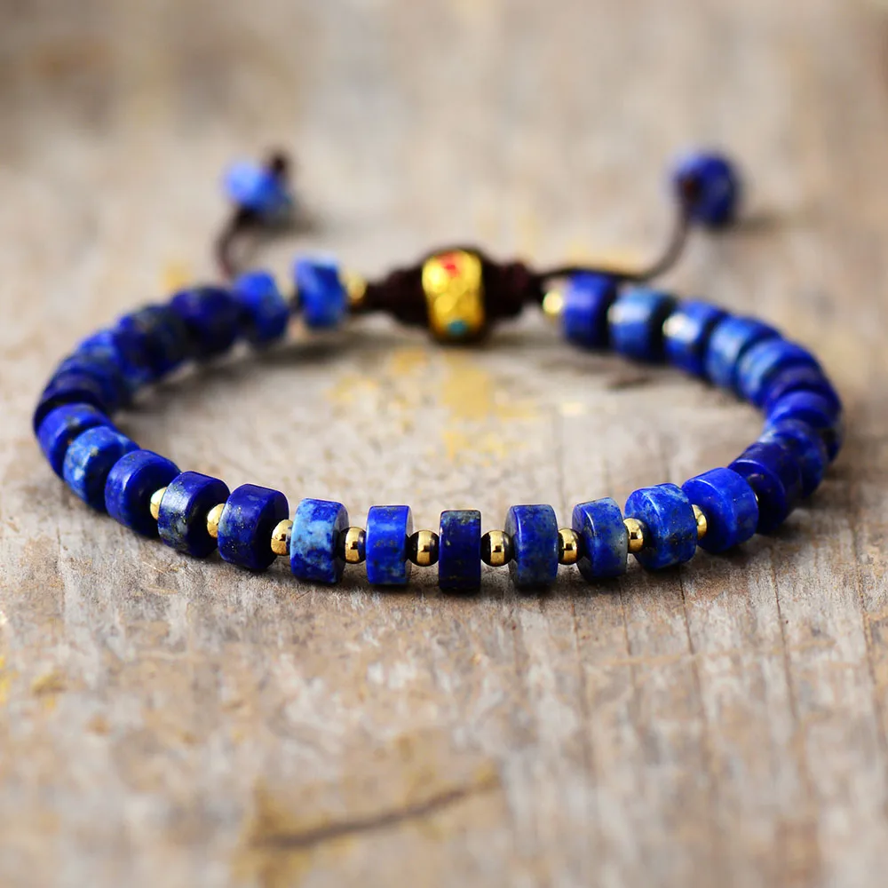 Luxury Lapis Amethysts String Strand Beads Gold Plated Charm Aesthetic Bracelet Natural Stones Women Girls Friendship Jewelry