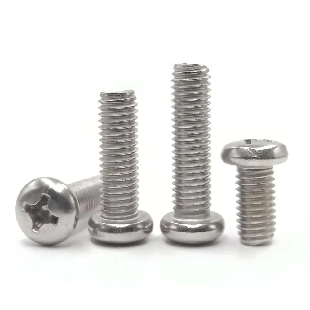 Viti Testa Tonda Phillips Acciaio Inox A2 304 – Misure M1 A M2.5, Confezione Mista