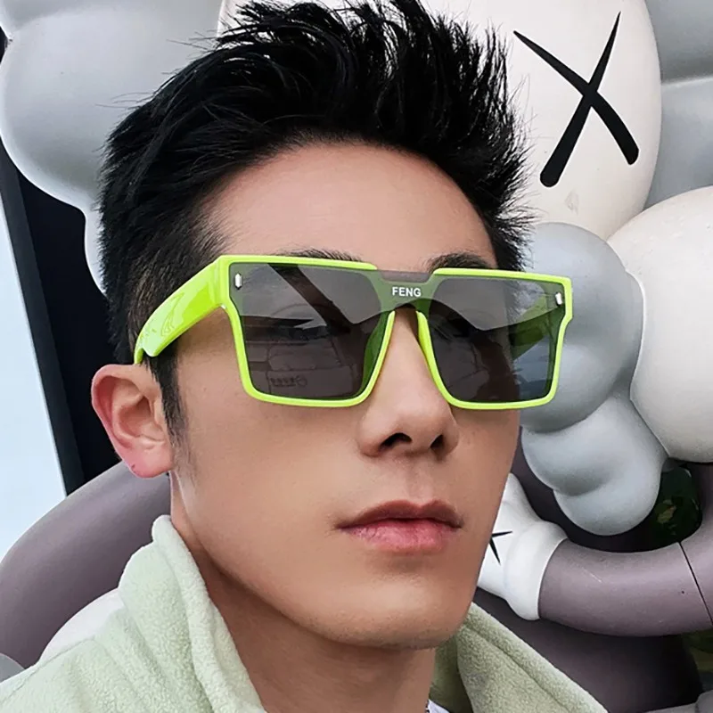 

Солнцезащитные очки для мужчин и женщин, трендовые квадратные очки в авангардном стиле, с сеткой, красного цвета