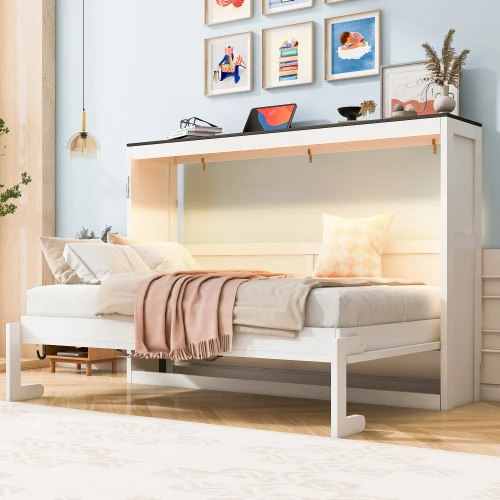 Twin Murphy Bed Cabinet 4