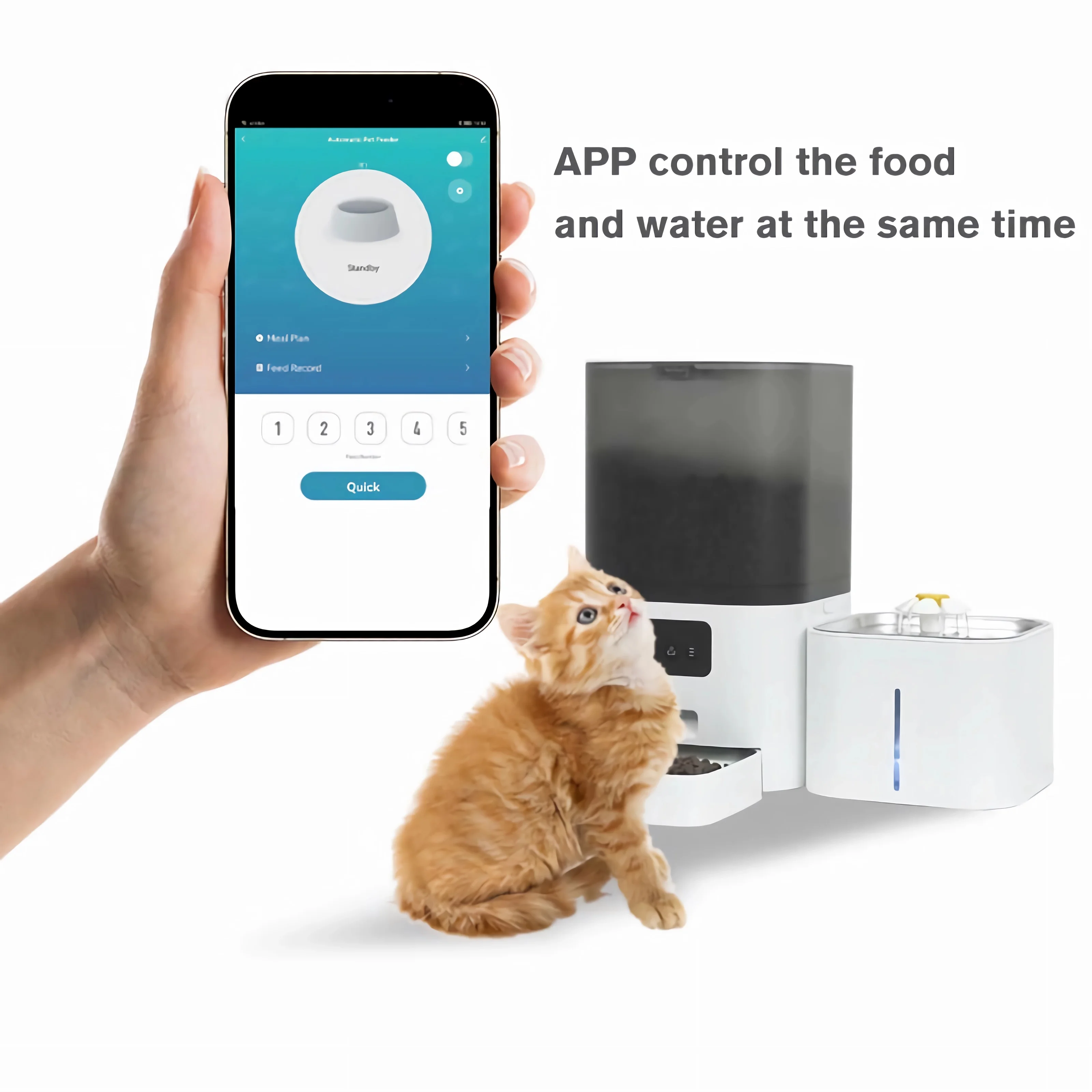 Smart Pet Feeder 2 In 1 Automatic Dispenser 6L Large Capacity & 2.5L Pet Water Fountain WiFi APP Control For Cats Dogs Dry Food_voghion.com