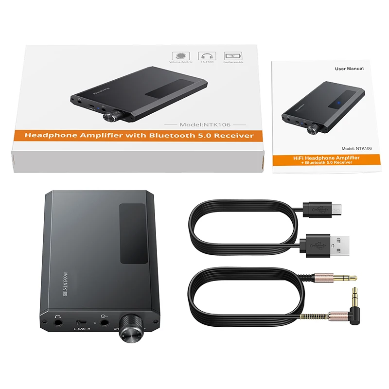 LiNKFOR 16-150Ω HiFi Headphone Amplifier with/without Bluetooth-compatible 5.0 Receiver Portable 3.5mm AUX Audio Earphone Amp 