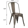 Metal Dining Chair Stackable Indoor Outdoor Industrial Vintage Chairs Bistro Kitchen Cafe Side Chairs with Back Set of 4 (Black) 3