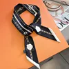 New luxury 5*85cm Slender Model Temperament Small Scarf Long Silk Scarf Hair Band Women's All-Match Double-Sided Streamer 5