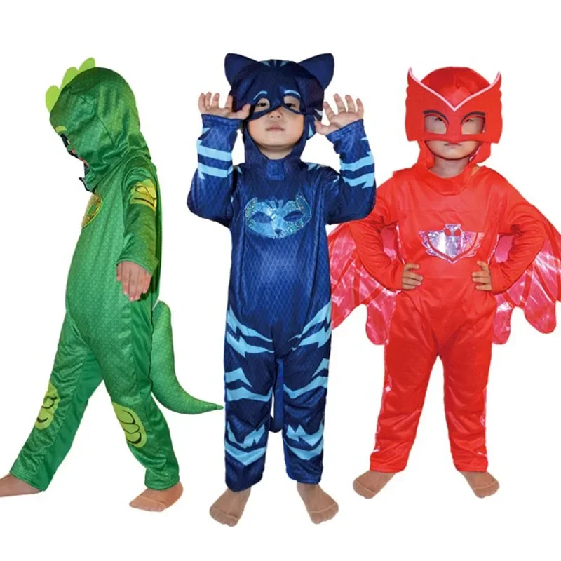 Unisex Meisje Super Uil Held Tuta Fancy Dress Cosplay Kat Boys Gekko Animail Kostuum Di Halloween