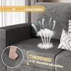Sectional Sofa Couch, 3 seat L-Shaped Small Sofa with Movable Ottoman Couch for Apartments,(Corduroy, Grey) Children's Sofas 1