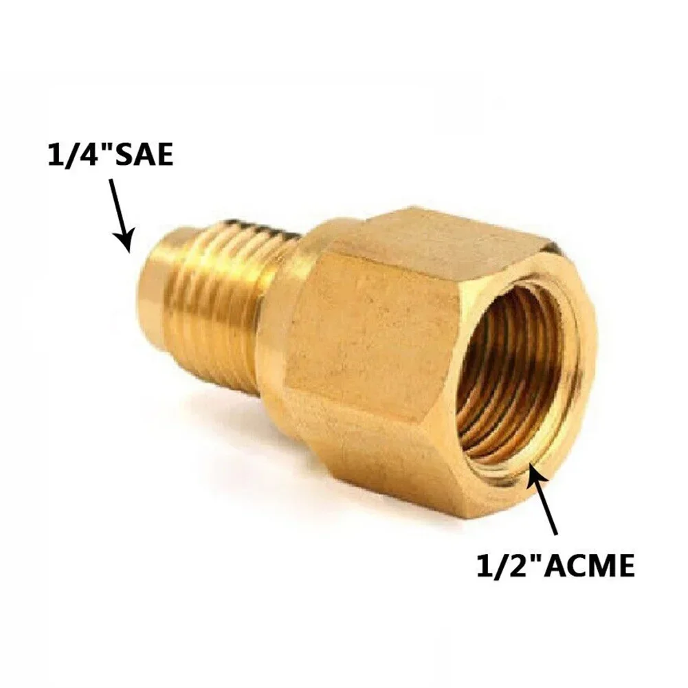 R12 To R134a Adapter With 1/4 Female 1/2 Male ACME High Quality Brass Material Durable Construction Easy Installation