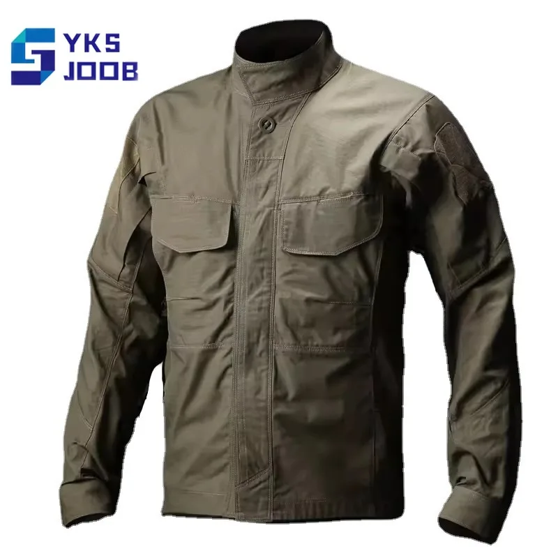 

Spring Fall Multi-pocket Hiking Shirts Mens Windproof Waterproof Outdoor Jacket Tactical Wear-resistant Camping Treking Shirts