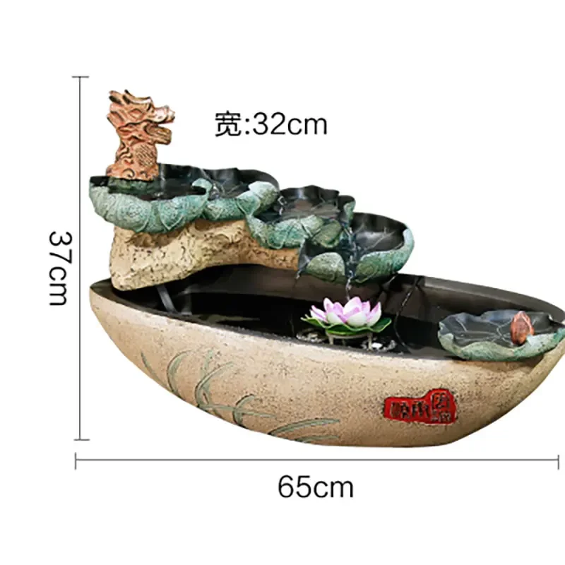 

Rockery Water Circulation Fountain Decoration Living Room Fengshui Wheel Creative Humidifier Fortune Floor Water Landscape