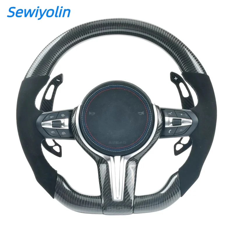 

Perforated Leather Racing Carbon Fiber LED Steering Wheel Fit For BMW X1 X2 X3 X4 X5 X6 M2 M3 M4 M5 F10 F80 F20 F30 F45 F42