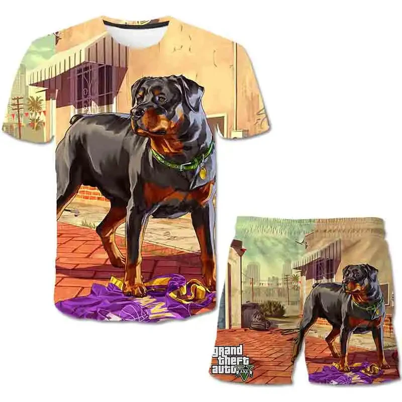 Ropa Deportiva de juego GTA 5 para niño y niña, conjunto de 2 piezas, ropa de 1 a 14 años