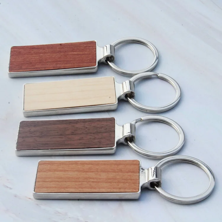 

40Pcs Wooden Keychain Waist Hanging Businesss Solid Wood Keyring Small Pendant Personality Trendy Portable Gift