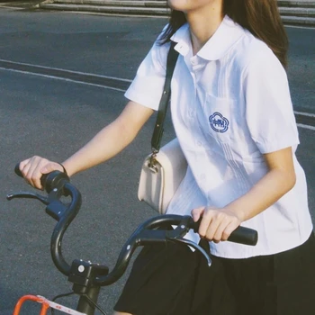 [아신 타이완 일반 대학 같은 스타일 자수 셔츠] 비즈니스 복장 학교 유니폼 JK 반팔 긴소매 남성 및 여성 셔츠