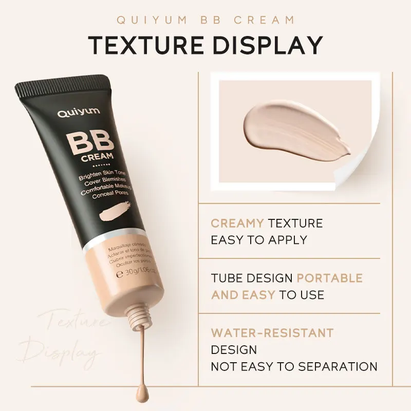 High Coverage Foundation BB Cream Concealer Brighten Facial Contour Primer Base Waterproof Long-Lasting Makeup Cosmetic