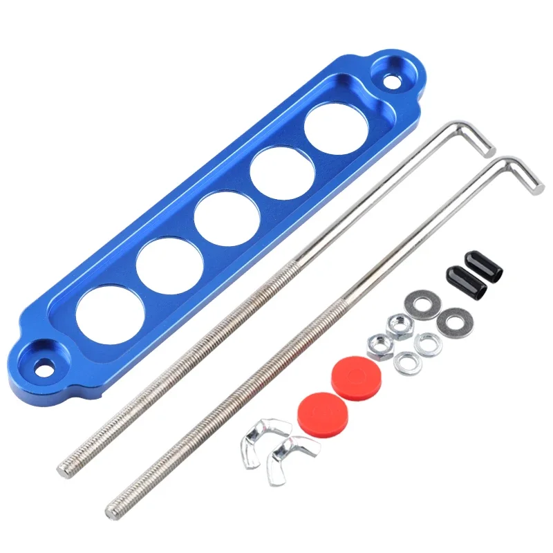 220mm Universal Car Battery Tie Down Brace Aluminum Alloy Battery Tie Down Hold Bracket 5 Pole Fixed Clip Bracket