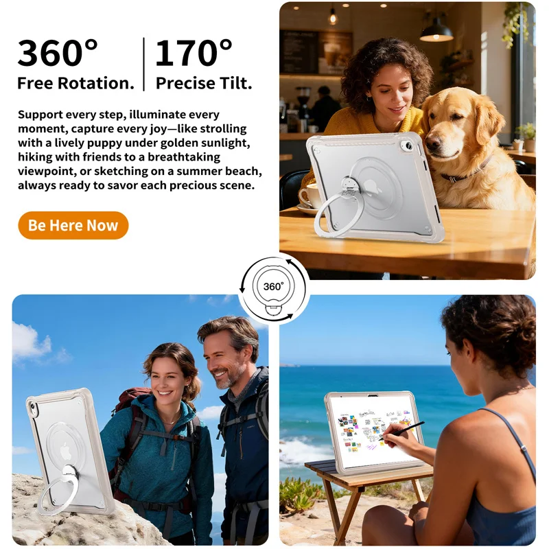 Premium Rotating Stand Tablet Case with Screen Protector, Compatible with 11-Inch & 10.9-Inch Tablets