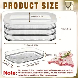 Stackable Fridge Meat Storage Container with Lid (3 layers)