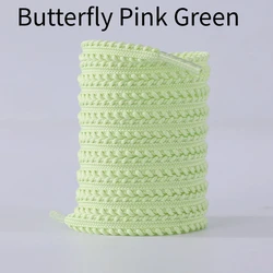Casual Fashion Flat Shoe Laces - Stylish Rope Shoelace Accessory - 160cm (Butterfly Pink Green)