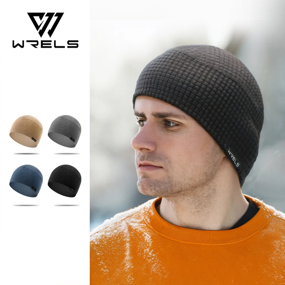 WRELS Windproof Women Men Polar Fleece Waffle Warm Beanie Hat Autumn Winter Soft Comfortable Ski Cycling Cap Hat For Women Men MZ1037
