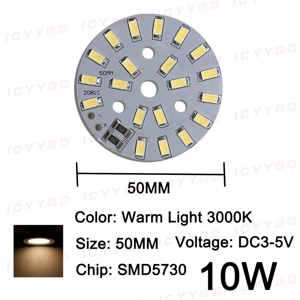 LED Lichtkralen Lamp Lichtbron SMD 5730 Board Chip Rond 5w 10W 30W Oppervlak Nacht DC 5V Dimbaar DIY Wit Warm Repara