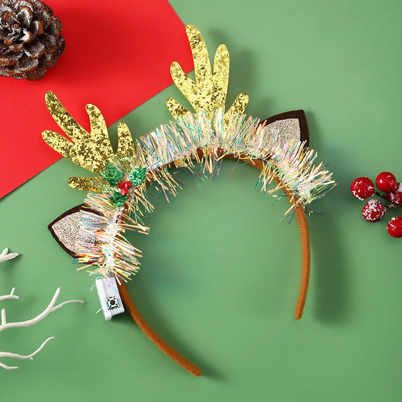 4 Pieces Happy New Year Headband Crown For Women Men, Gold Silver