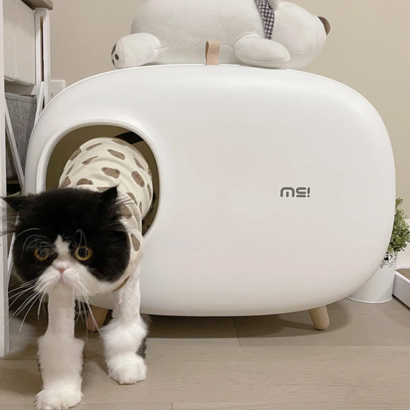 

New Pet Cat Litter Box Fully Enclosed Cat Poop Tray Cat Toilet Pet Supplies Hot Sale