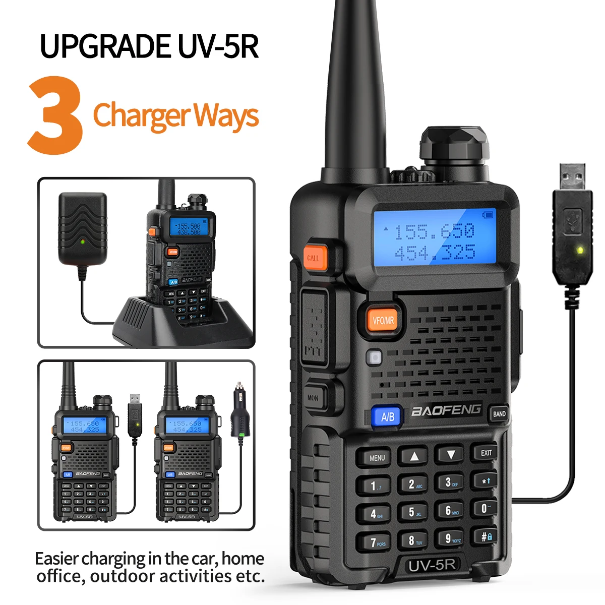 Baofeng Upgrade BF-UV5R Walkie Talkie with USB Charger Cable Long Range CB Radio  VHF UHF Ham Amateur Two-Way Radio Stations AliExpress