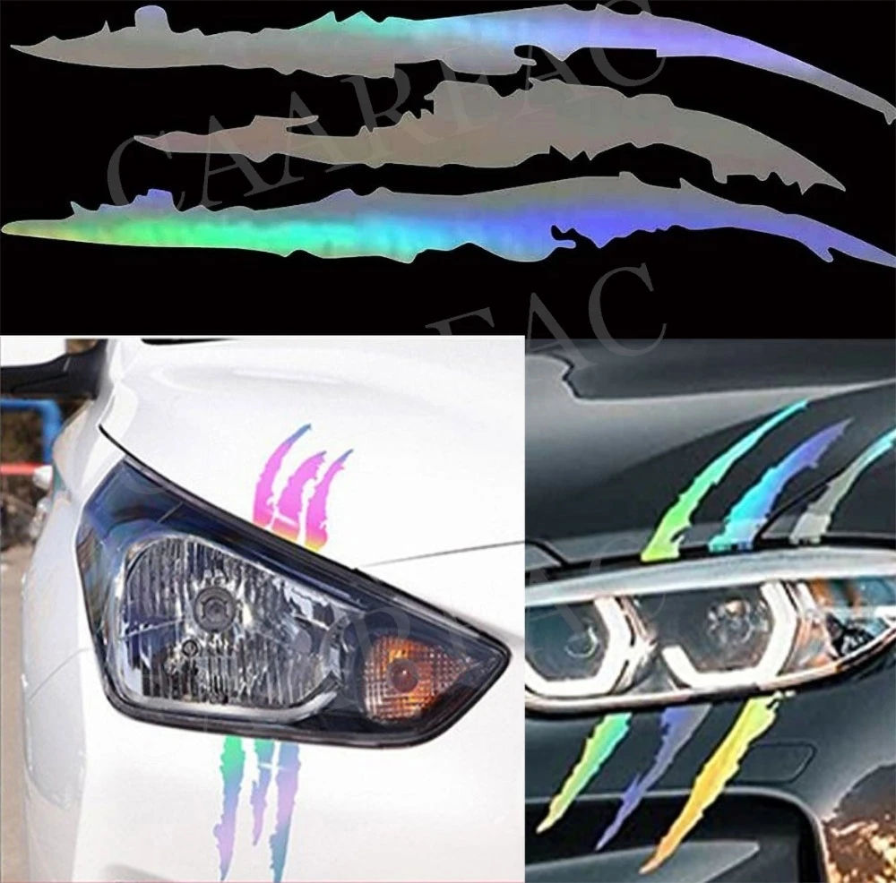 Monster Claw Zerkratzte Streifen Aufkleber Krallenmarkierungen Aufkleber Motorrad Auto Reflektierende Aufkleber Universal Moto Dekoration Zubehör – Detail 3