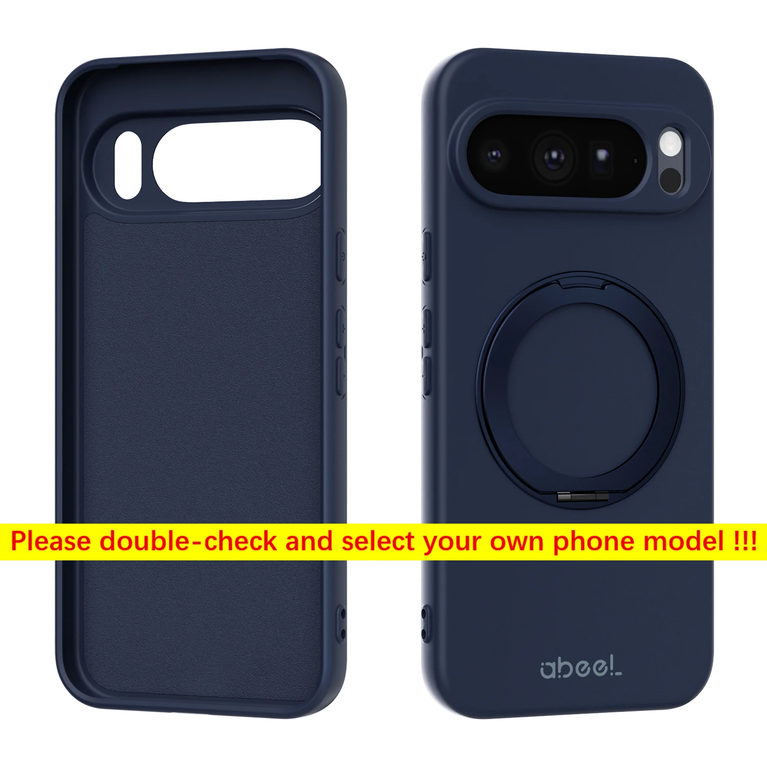 Luxury Silicone Phone Case with 360° Rotating Magnetic Holder and Stand, Skin-Friendly Feel