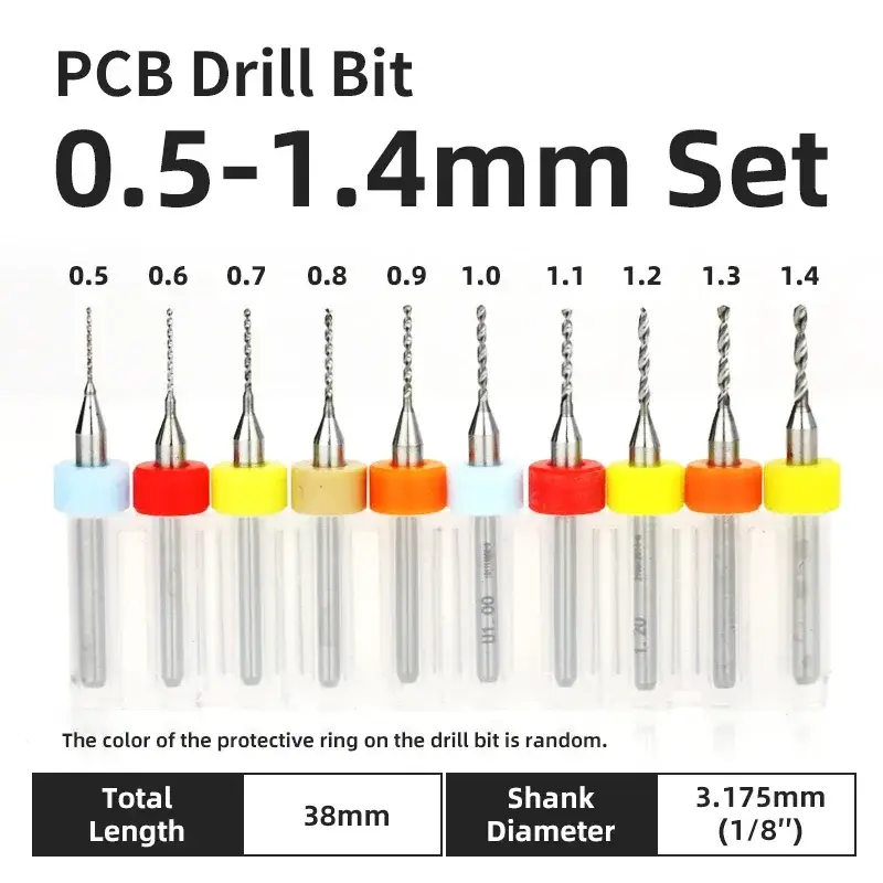 10pcs PCB Drill Bit Set Carbide Micro Drills For Printed Circuit Board 1/8" Fixed Shank Mini CNC Tungsten Steel Bits 0.1-3.175mm image 12