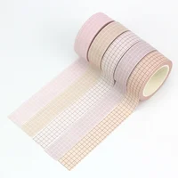 NEW 1PC 10M Decor Cute More Pastel Colours Grid and Pure Color Washi Tape Set for  Diary Scrapbooking Masking Tape Stationery 1