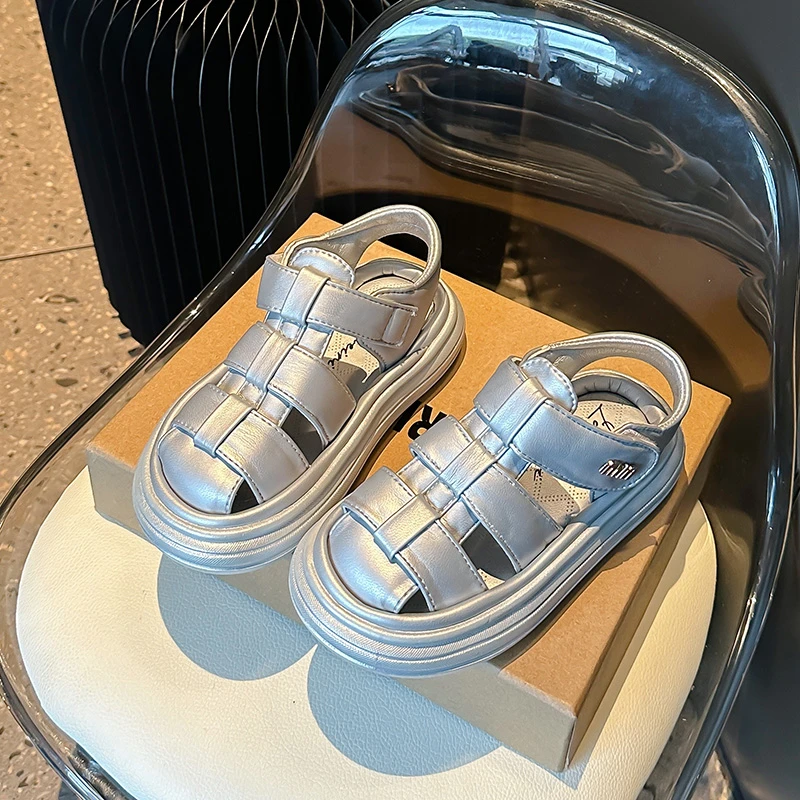 Children Summer Sandals Kids Anti-kick Toe Protection Beach Sandals Boys Girls Fashion Breathable Hollow Running Shoes For Summe